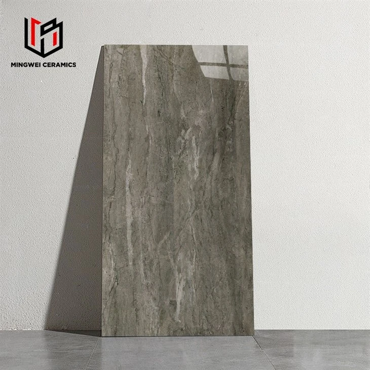 Dark Grey Marble Effect Porcelain Tiles