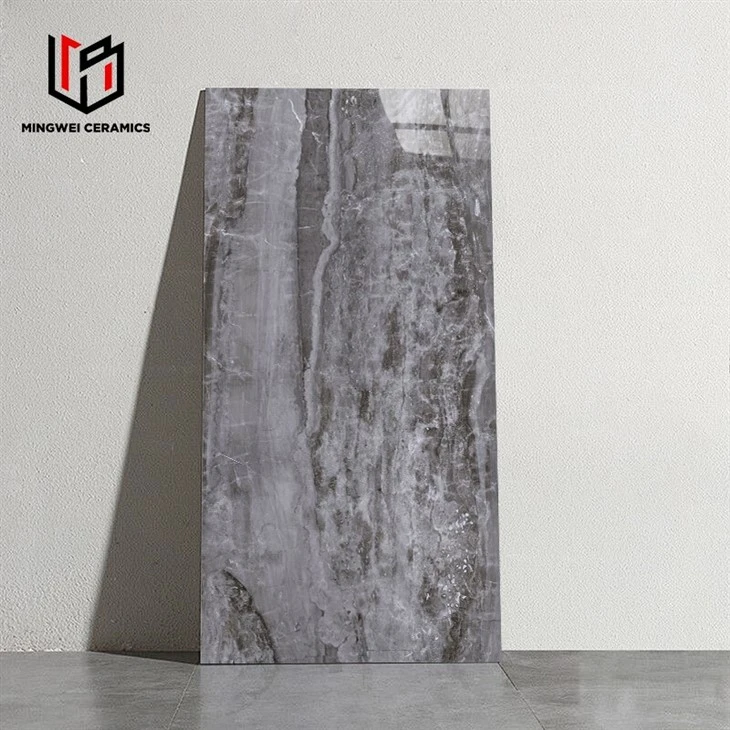 Dark Grey Marble Effect Porcelain Tiles
