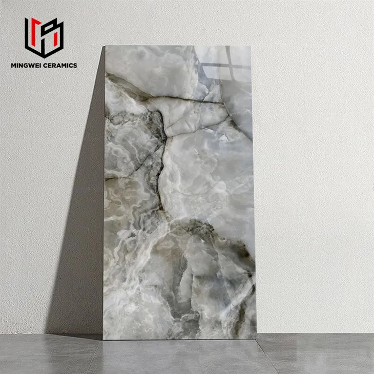 Glossy gray stone brick made of slate