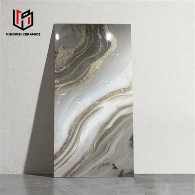 Light Colored Glazed Polished Gold Ceramic Tiles